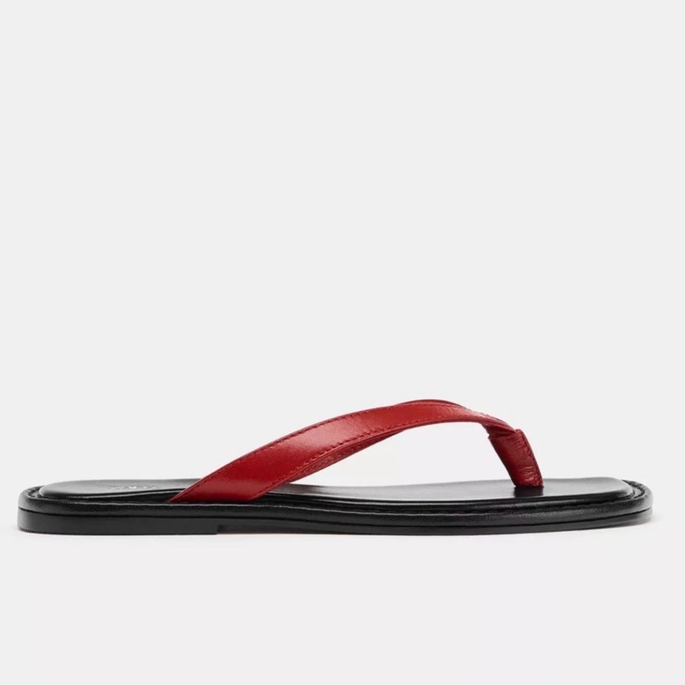 Zara Red Women's Thong Sandal - Picture 2 of 3